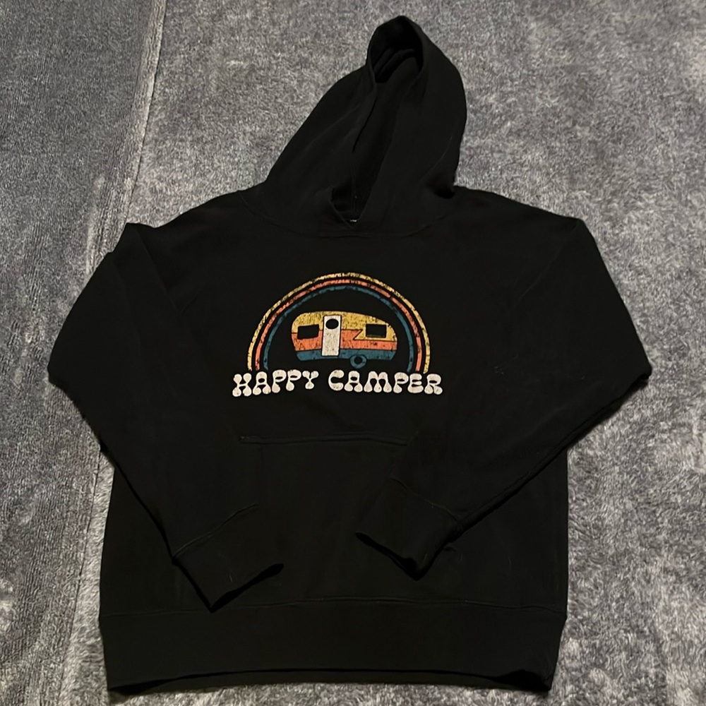 Boys Vintage Style Happy Camper Hoodie, Size Small